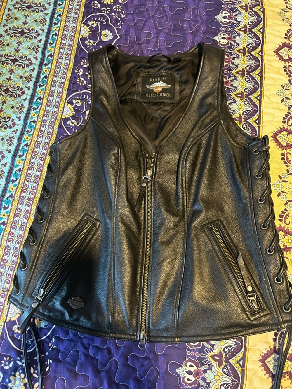 Harley-Davidson Black Leather Women's Motorcycle Vest